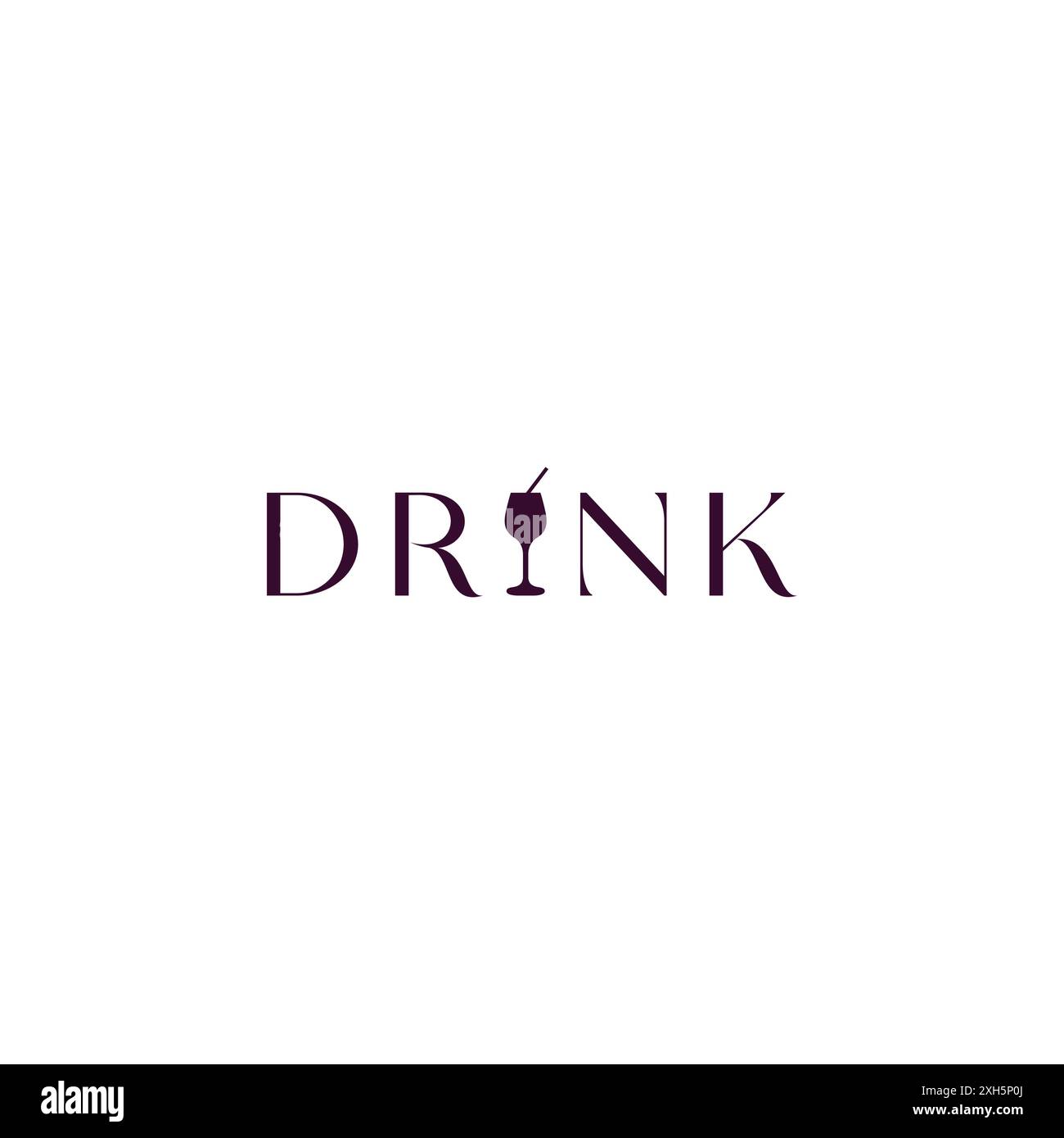 Design del logo Vector con scritta da bere. Icona drink Illustrazione Vettoriale