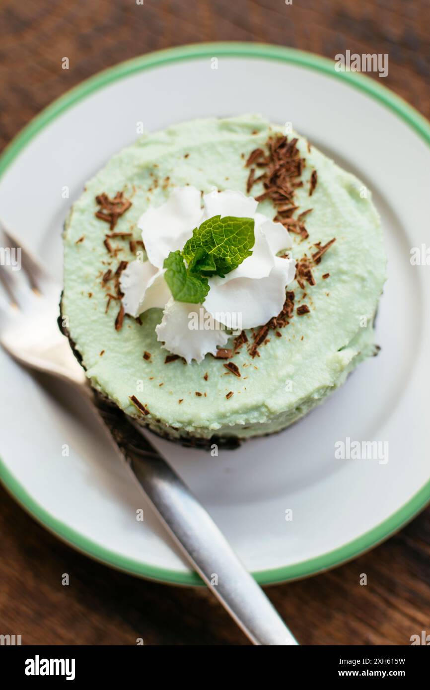 Grasshopper torta tradizionale American Irish trattare su San Patrizio Foto Stock