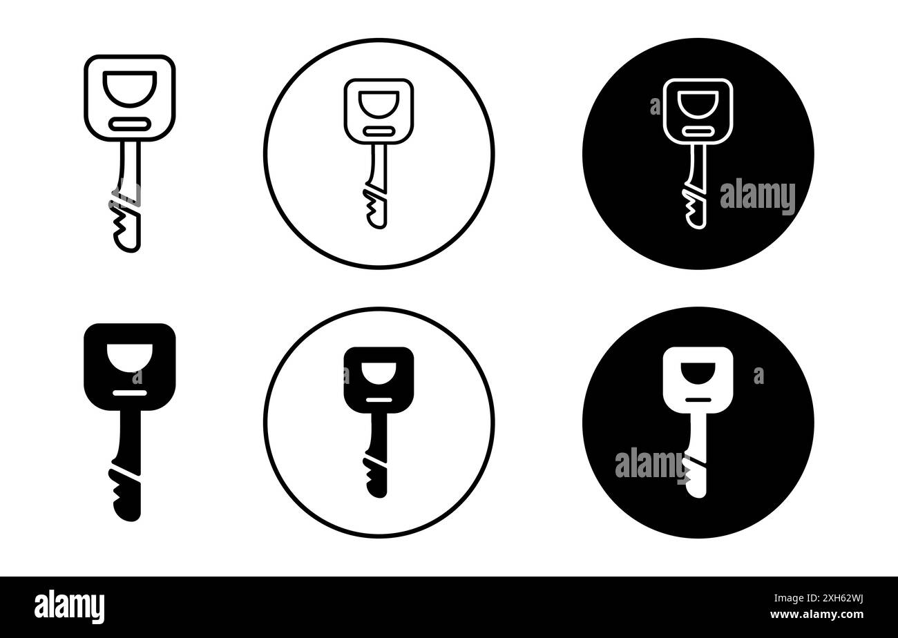 Icona tasto spezzato simbolo vettore o insieme di set di segni in bianco e nero Illustrazione Vettoriale