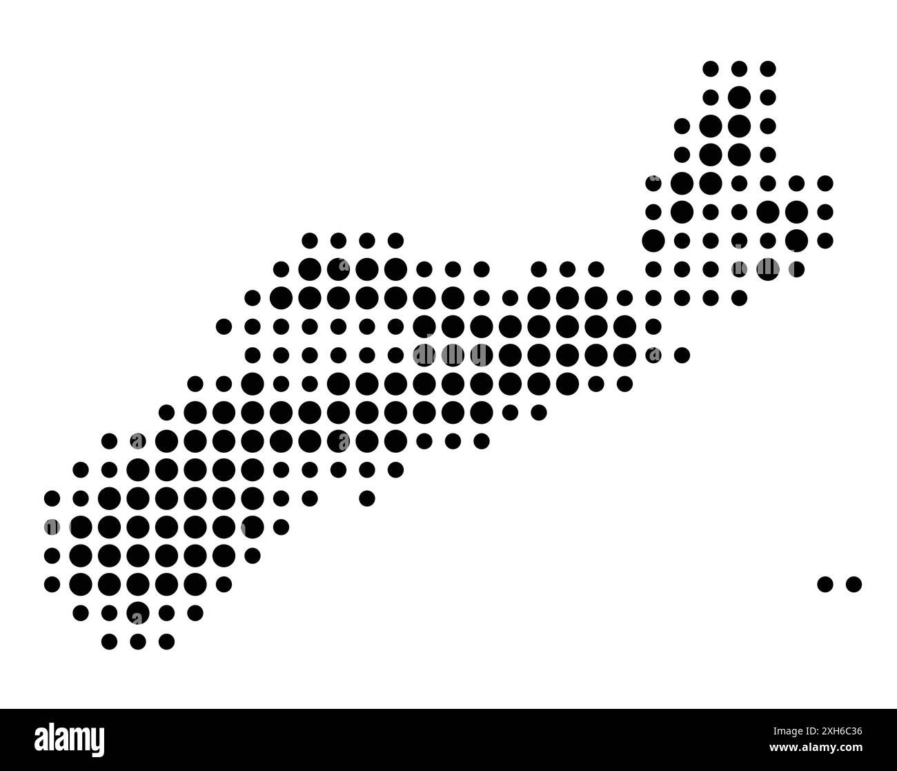 Mappa dei simboli della Provincia nuova Scozia (Canada) che mostra lo stato/provincia con un motivo di cerchi neri Illustrazione Vettoriale