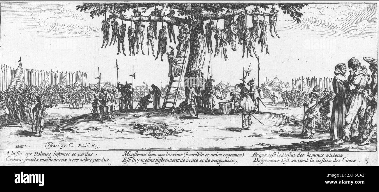 GUERRA DEI TRENT'ANNI (1618-1648) incisione del 1632 di Jacques Callot (1592-1635) intitolata la miserie della guerra Foto Stock