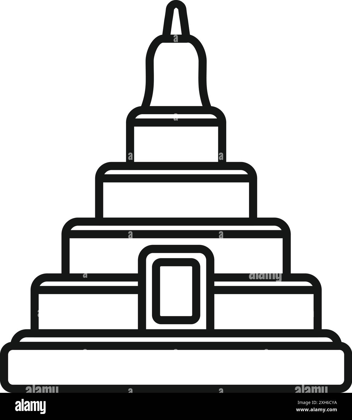 Pagoda serena ed elegante, simboleggia la pace, l'illuminazione e il ricco patrimonio culturale del buddismo Illustrazione Vettoriale