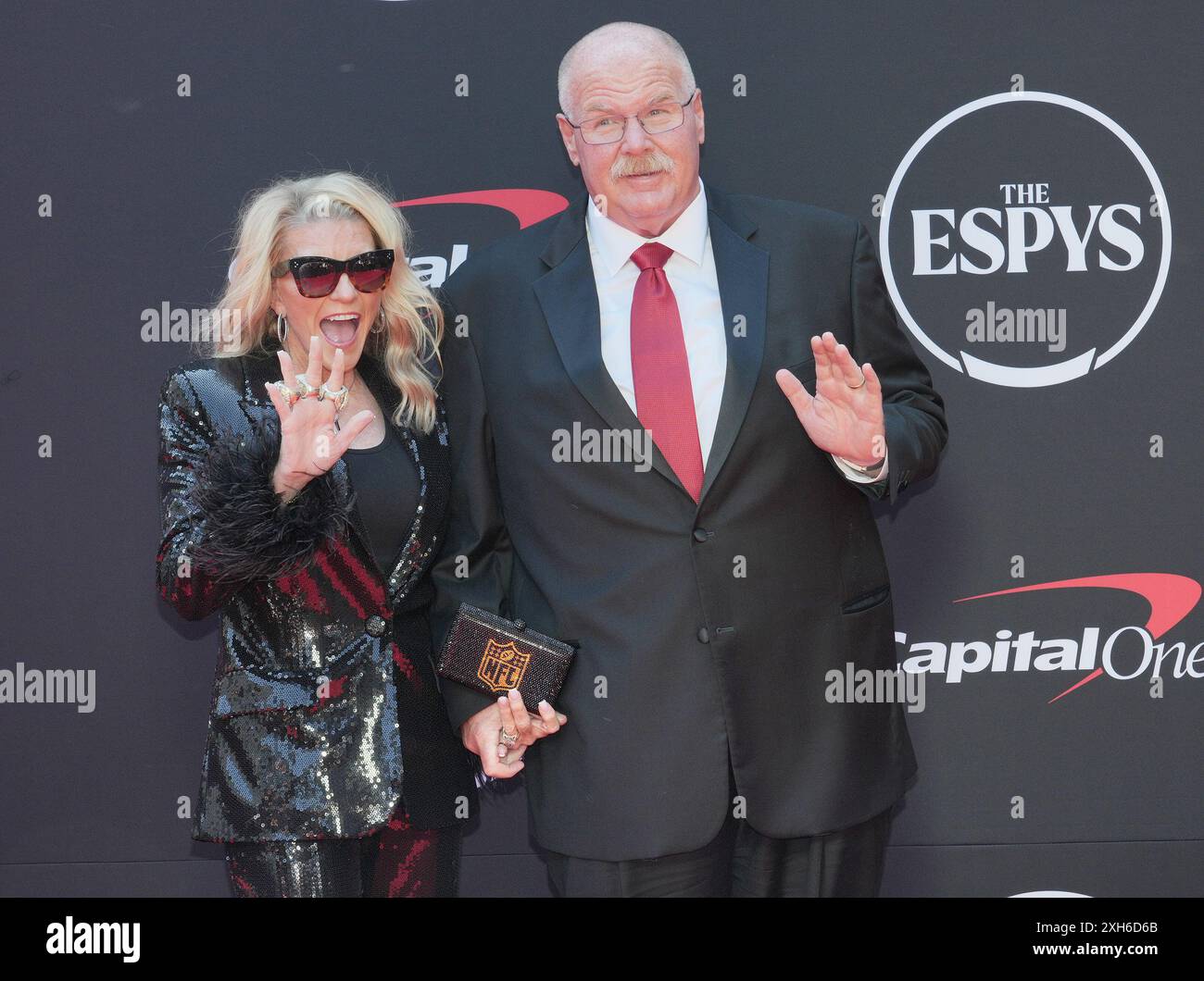 Los Angeles, Stati Uniti. 11 luglio 2024. (L-R) Tammy Reid e Andy Reid all'ESPYS 2024 tenutosi al Dolby Theatre di Hollywood, CA il giovedì, 11 luglio 2024. (Foto di Sthanlee B. Mirador/Sipa USA) credito: SIPA USA/Alamy Live News Foto Stock