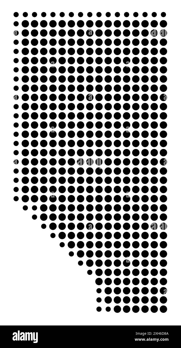 Mappa dei simboli della Provincia Alberta (Canada) che mostra lo stato/provincia con un motivo di cerchi neri Illustrazione Vettoriale