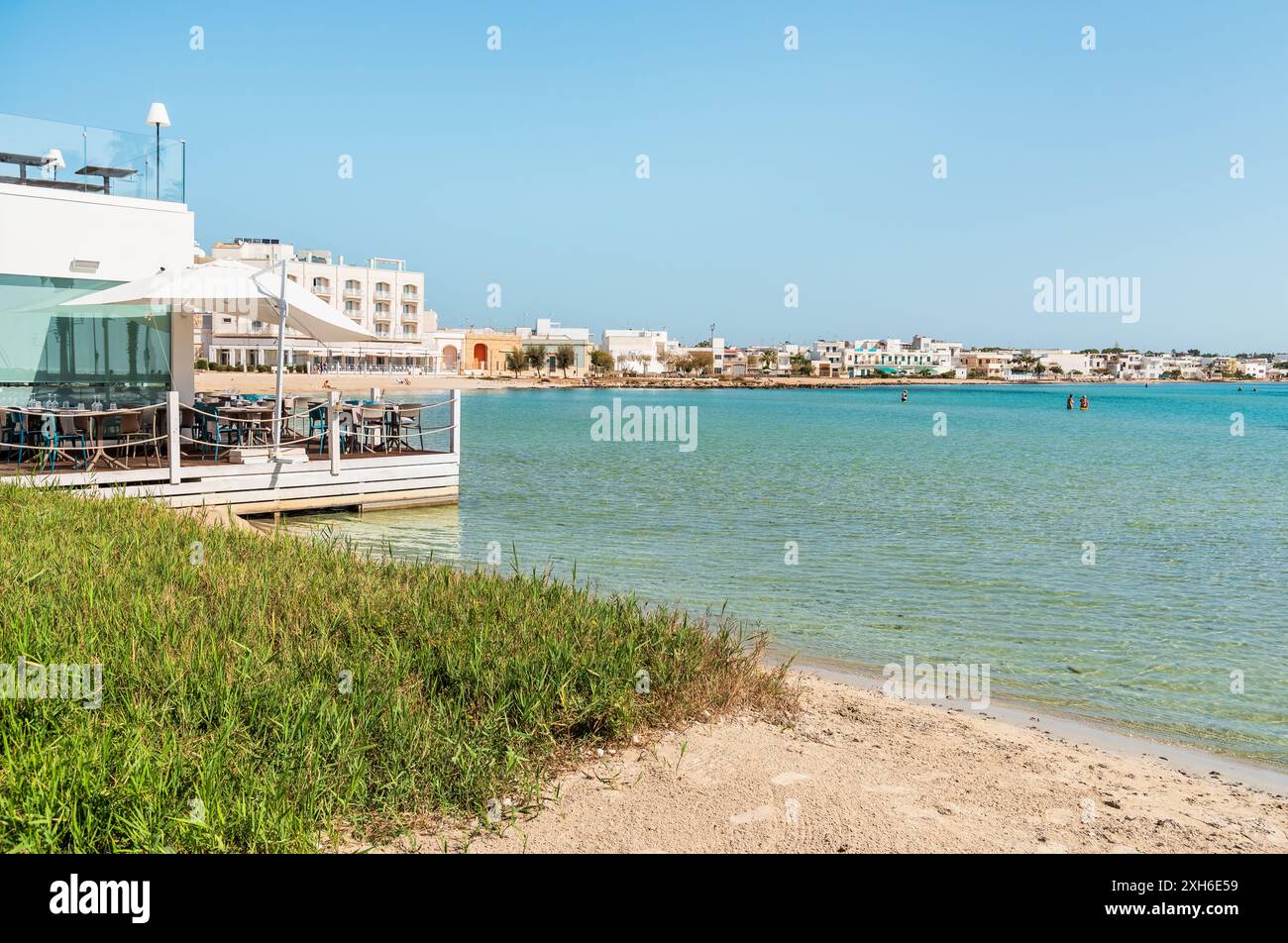 Porto Cesareo località balneare sul Mar Ionio in Puglia, provincia di Lecce, Italia Foto Stock