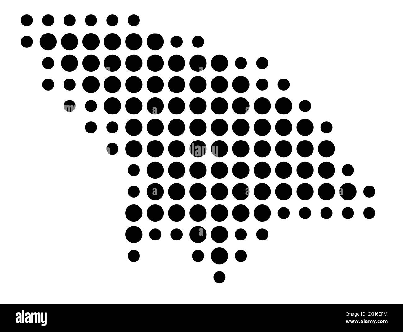 Mappa dei simboli delle isole Kermadec (nuova Zelanda) che mostra lo stato/provincia con un motivo di cerchi neri Illustrazione Vettoriale