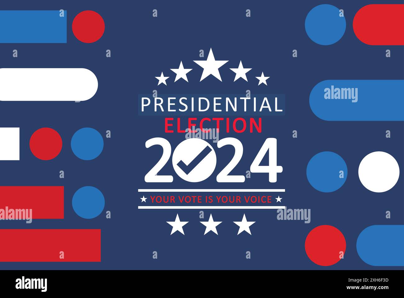 campagna elettorale presidenziale 2024. votate per l'america. Banner della campagna elettorale politica. Illustrazione Vettoriale