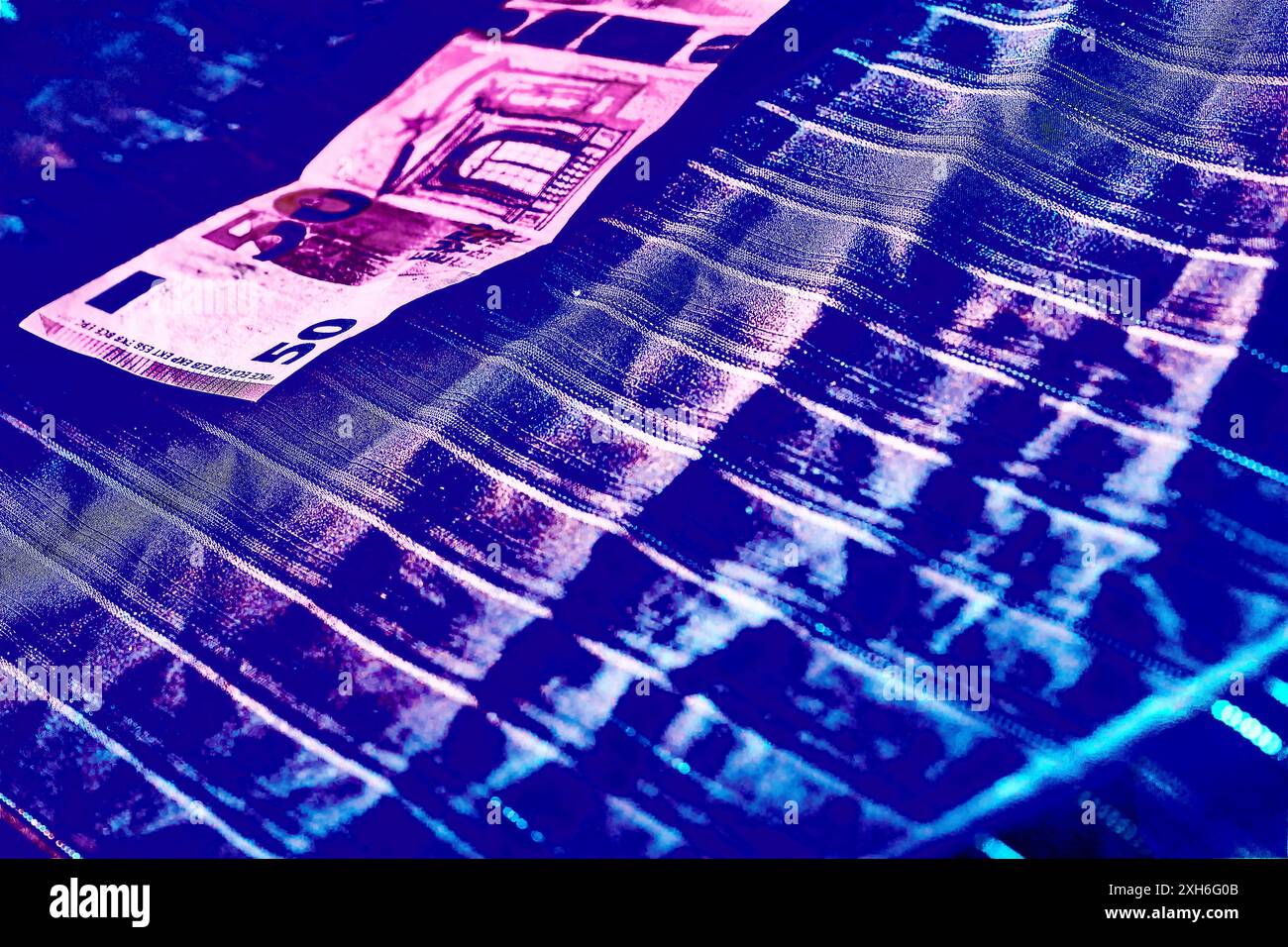 un mezzo di scambio corrente sotto forma di monete e banconote Foto Stock