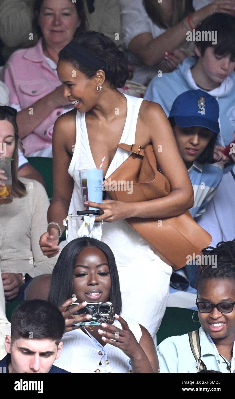 La foto deve essere accreditata ©Alpha Press 079965 11/07/2024 Sabrina Elba Day Eleven del Wimbledon Tennis Championships 2024 di Londra Foto Stock