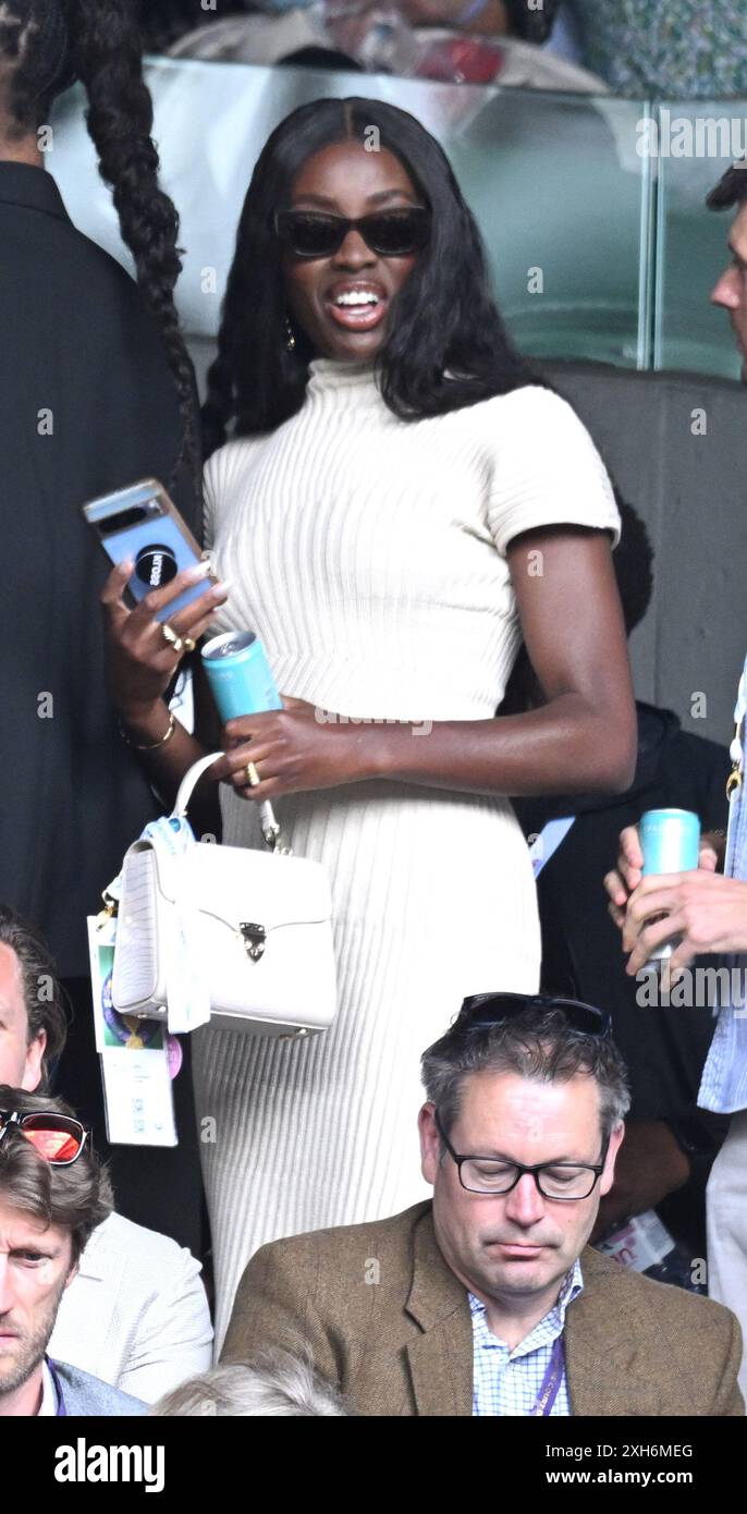 La foto deve essere accreditata ©Alpha Press 079965 11/07/2024 AJ Odudu Day Eleven dei Wimbledon Tennis Championships 2024 di Londra Foto Stock