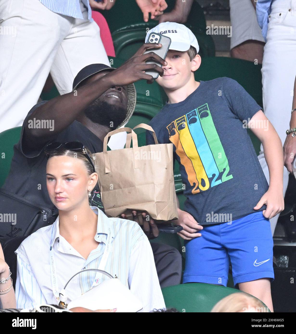 La foto deve essere accreditata ©Alpha Press 079965 11/07/2024 Stormzy mia Regan Day Eleven dei Wimbledon Tennis Championships 2024 di Londra Foto Stock