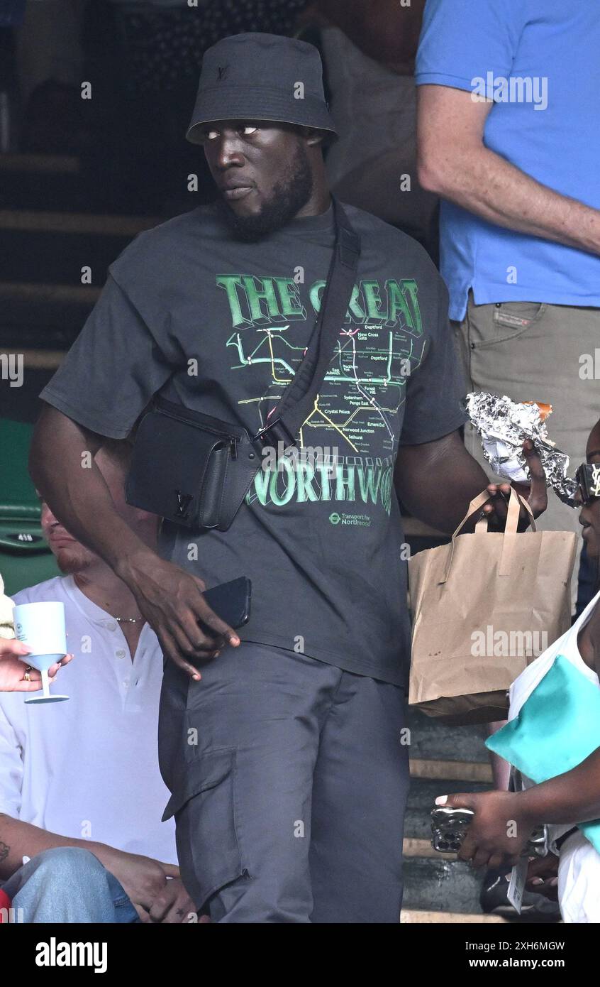 La foto deve essere accreditata ©Alpha Press 079965 11/07/2024 Stormzy Day Eleven del Wimbledon Tennis Championships 2024 di Londra Foto Stock