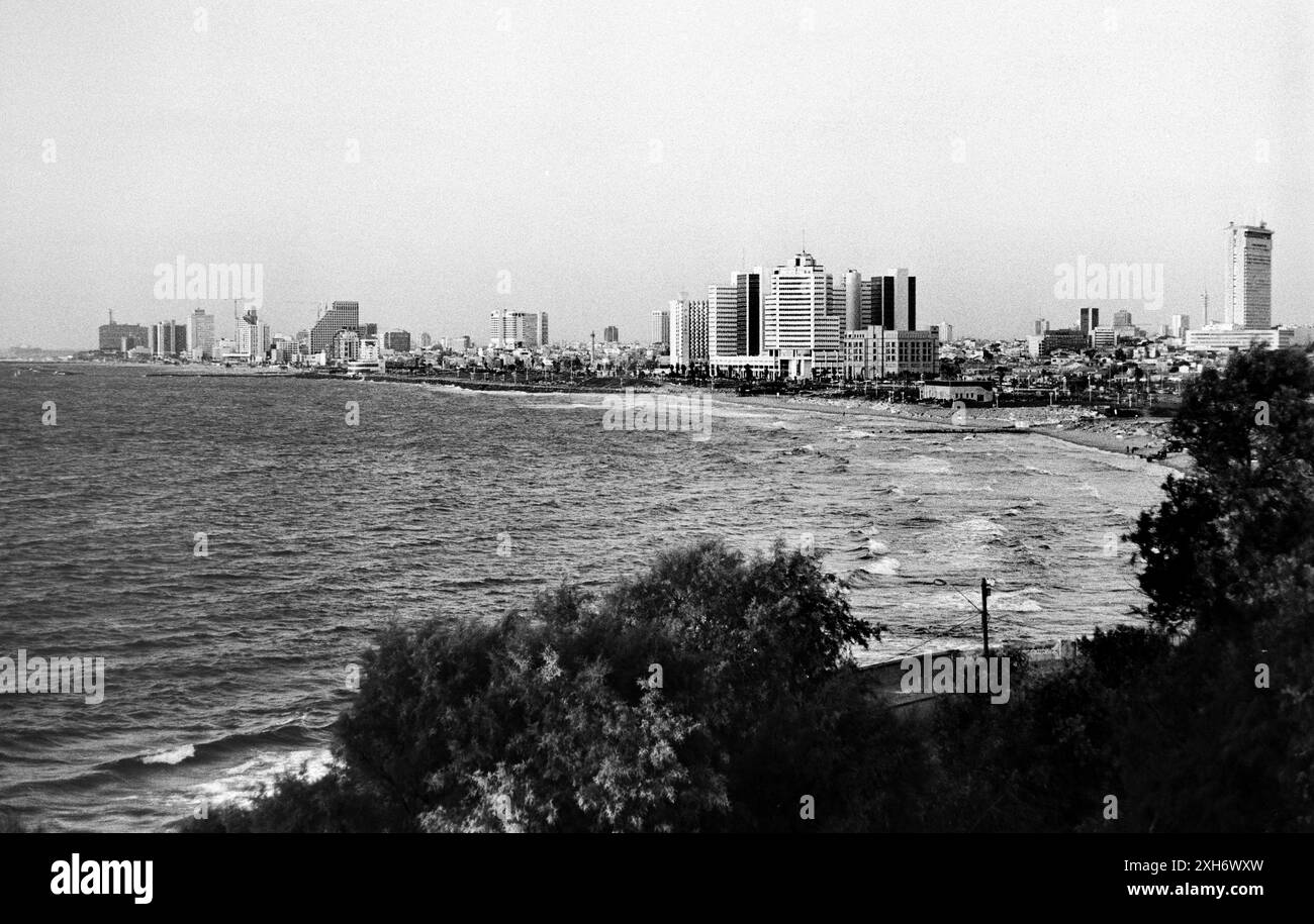 Israele, Tel Aviv, 19.09.1993 Archivio: 43-36-32 città foto Tel Aviv foto: Veduta della baia di Tel Aviv [traduzione automatizzata] Foto Stock