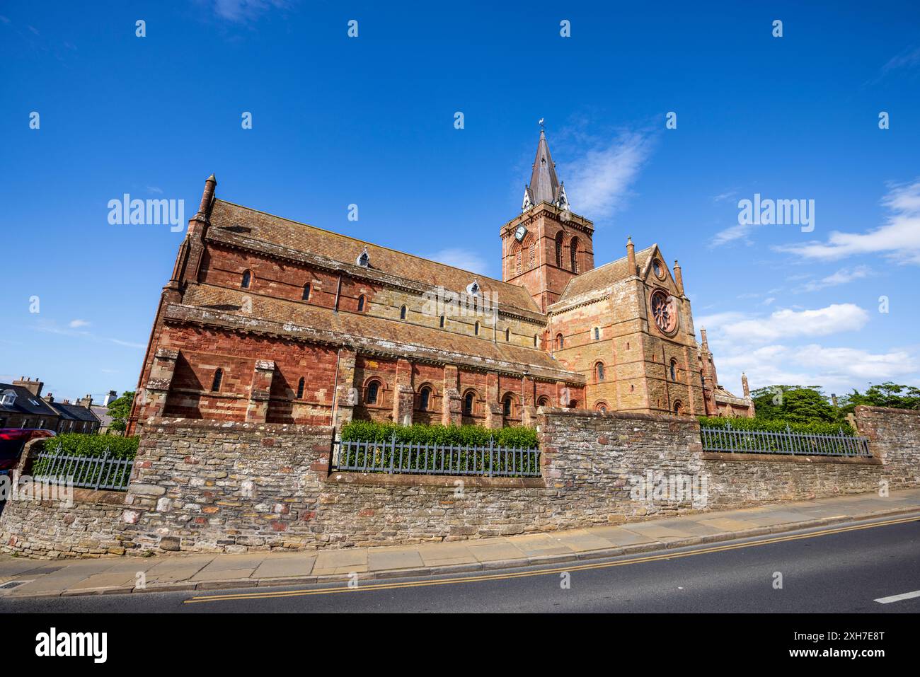 Cattedrale di San Magnus, Kirkwall, Isole Orcadi, Scozia settentrionale Foto Stock