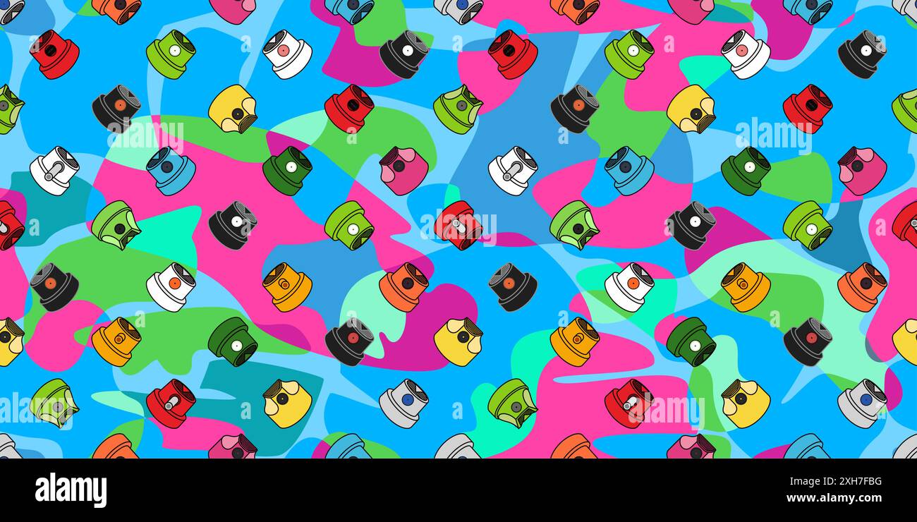 Sfondo vettoriale con motivo Street Art Street Art di Graffiti in stile urbano astratto e colorato alla moda Illustrazione Vettoriale