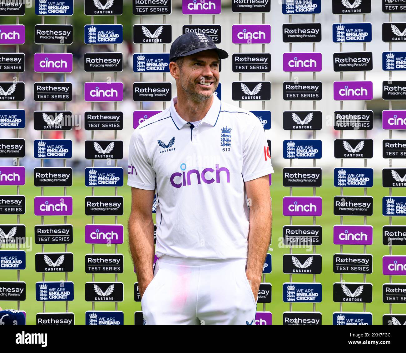LONDRA, REGNO UNITO. 12 luglio, 24. Nella partita dell'ultimo giorno durante il primo Rothesay test match tra England Men e West Indies al Lord's Cricket Ground di venerdì 12 luglio 2024 a LONDRA, INGHILTERRA. Crediti: Taka Wu/Alamy Live News Foto Stock