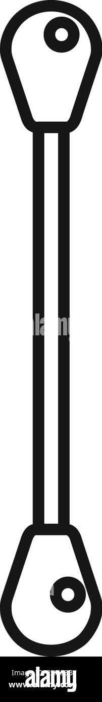 Semplice icona in bianco e nero di un cotton fioc, uno strumento per pulire le orecchie e applicare il trucco Illustrazione Vettoriale
