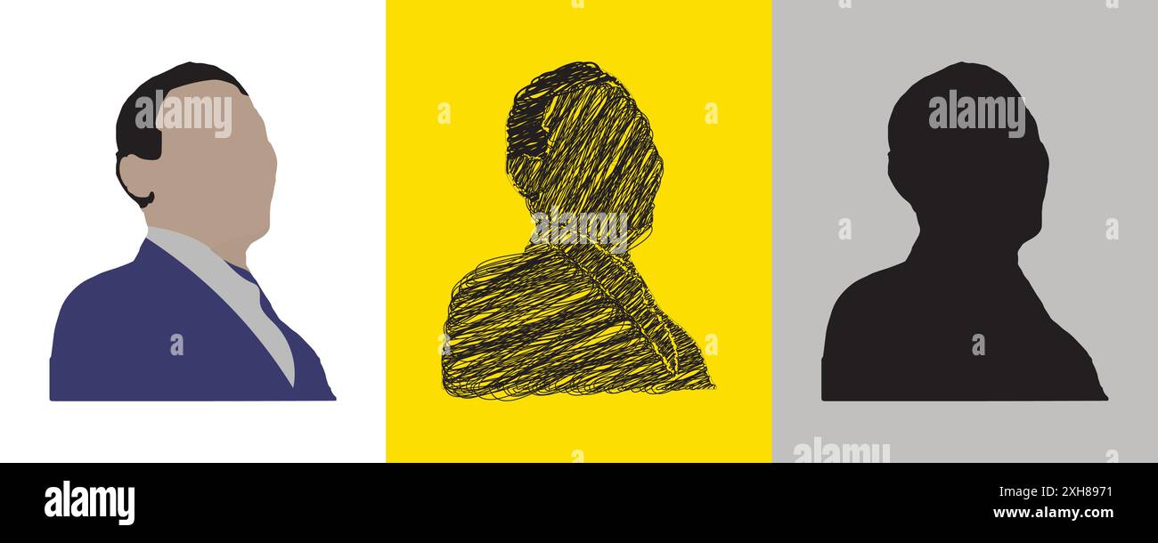 PEN sketch Concept ex presidente di USA Vector Illustration Abstract Editable image Illustrazione Vettoriale