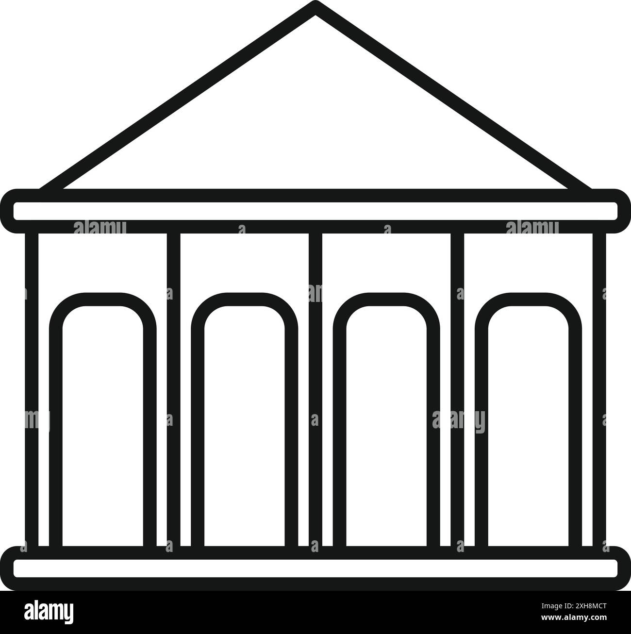 Semplice disegno di un edificio del parlamento, simbolo della democrazia e del governo Illustrazione Vettoriale