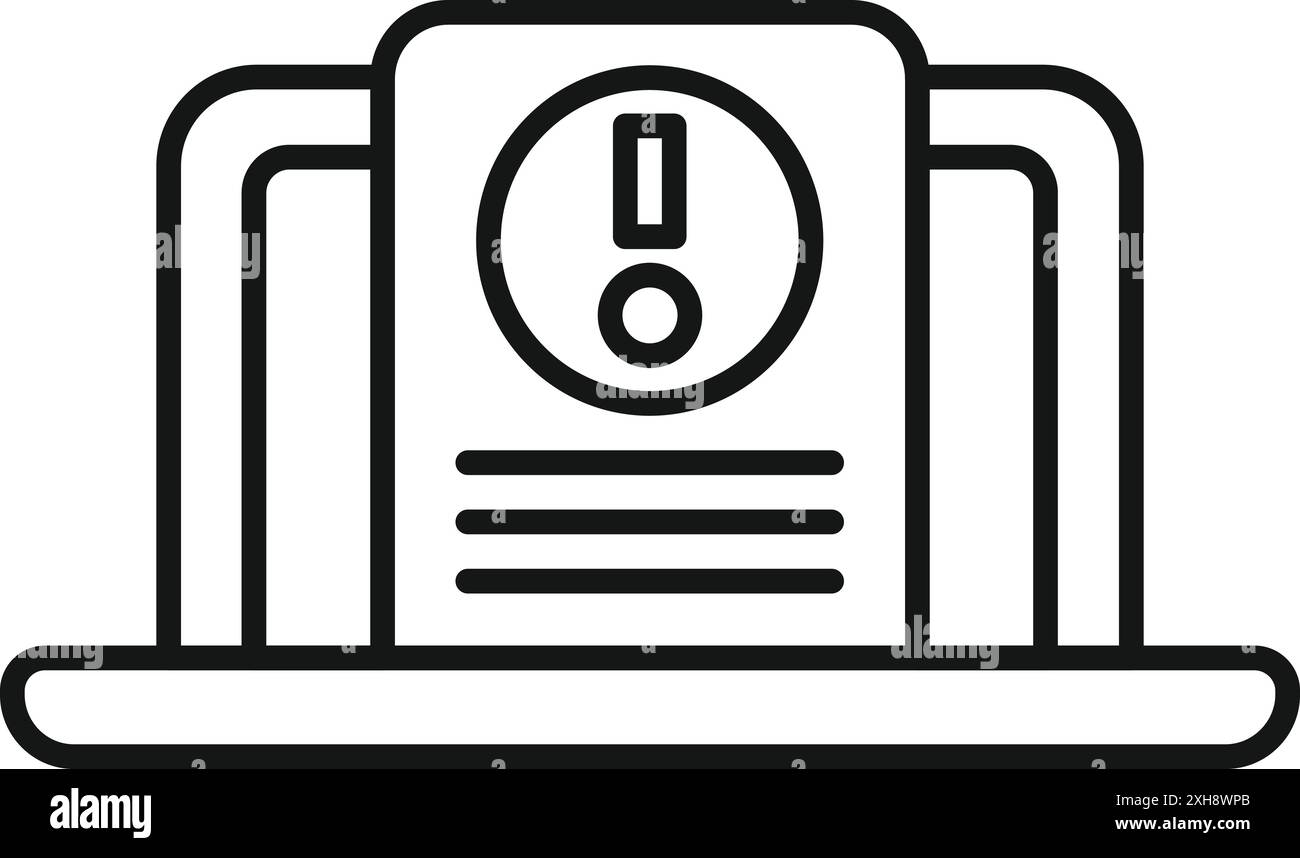 La stazione di servizio mostra un segnale di avvertimento su un display digitale per problemi di pagamento o di carburante Illustrazione Vettoriale