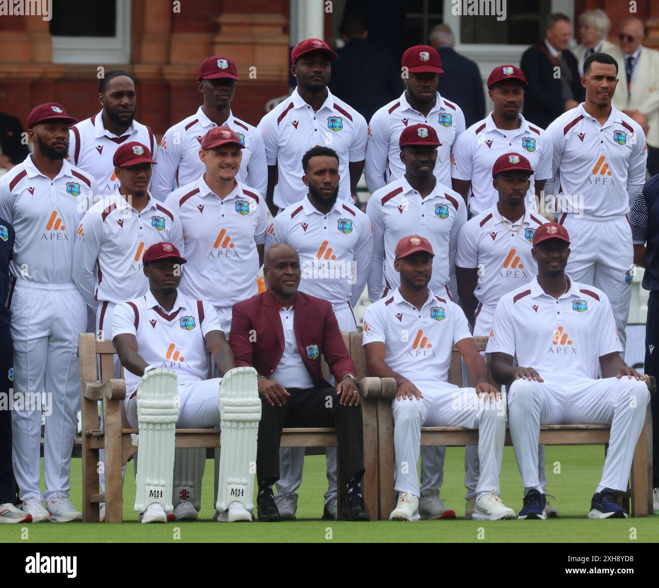 LONDRA, Regno Unito, JULY12: West Indies Team durante Rothesay prova il suo test Day 3 of 5 match tra Inghilterra e Indie occidentali al Lord's Cricket Ground di Londra il 12 luglio 2024 Foto Stock