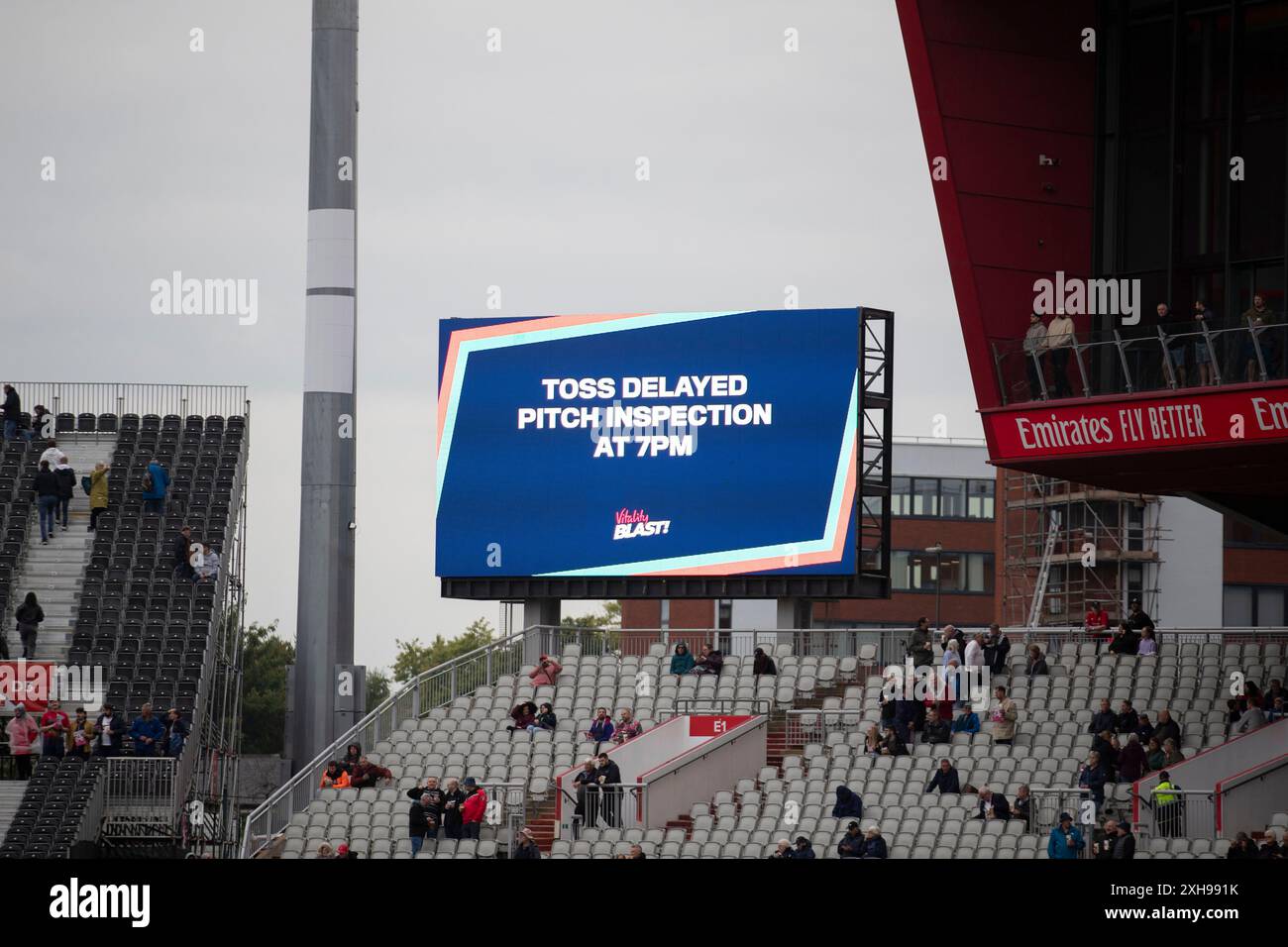 Durante il Vitality T20 Blast match tra Lancashire e Yorkshire County Cricket Club a Old Trafford, Manchester, venerdì 12 luglio 2024. (Foto: Mike Morese | mi News) crediti: MI News & Sport /Alamy Live News Foto Stock