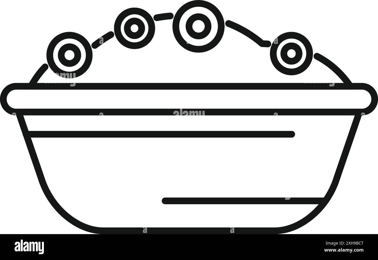 Icona minimalista di una torta rotonda da cuocere nel forno Illustrazione Vettoriale