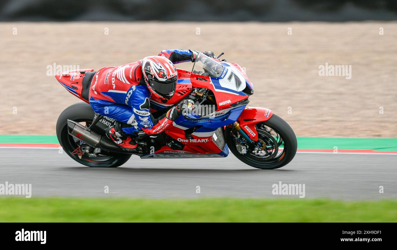 12 luglio 2024 - circuito di Donnington Park, Derbyshire. Campionato mondiale Superbike. Didascalia: Iker Lecuona (Team HRC) foto: Mark Dunn/Alamy Live News Foto Stock