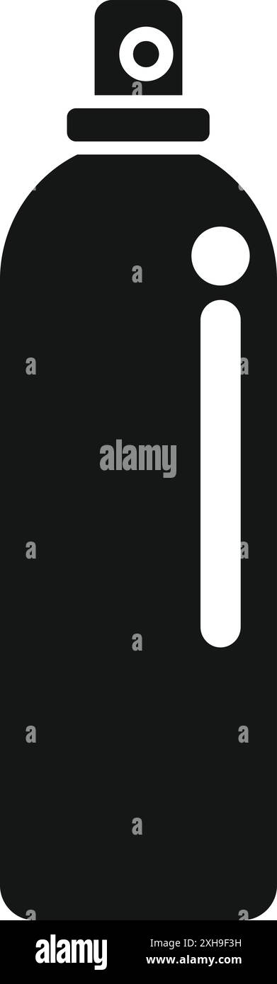 Icona nera di una bomboletta spray, uno strumento spesso utilizzato per la pittura e la Street art Illustrazione Vettoriale