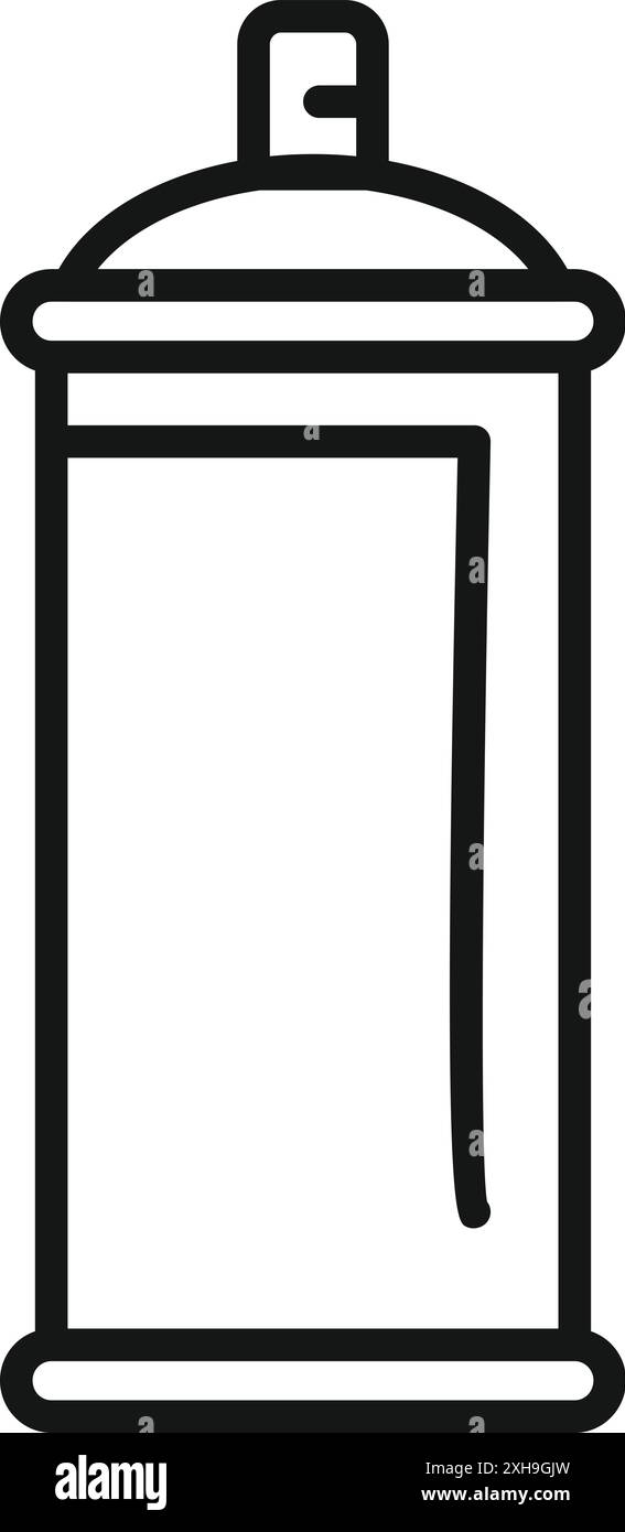 Semplice illustrazione in bianco e nero di una vernice spray, spesso utilizzata per Street art e graffiti Illustrazione Vettoriale