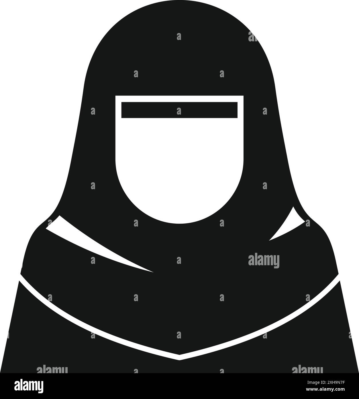 Semplice donna musulmana che indossa un tradizionale niqab che copre la sua icona sul viso Illustrazione Vettoriale
