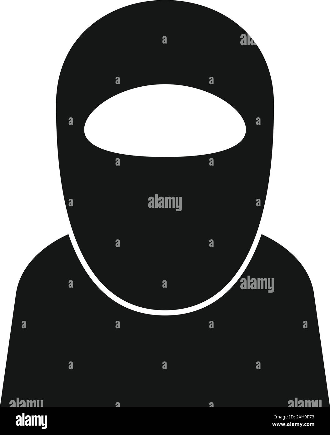 Silhouette nera di una donna musulmana che indossa un hijab tradizionale che copre i capelli Illustrazione Vettoriale