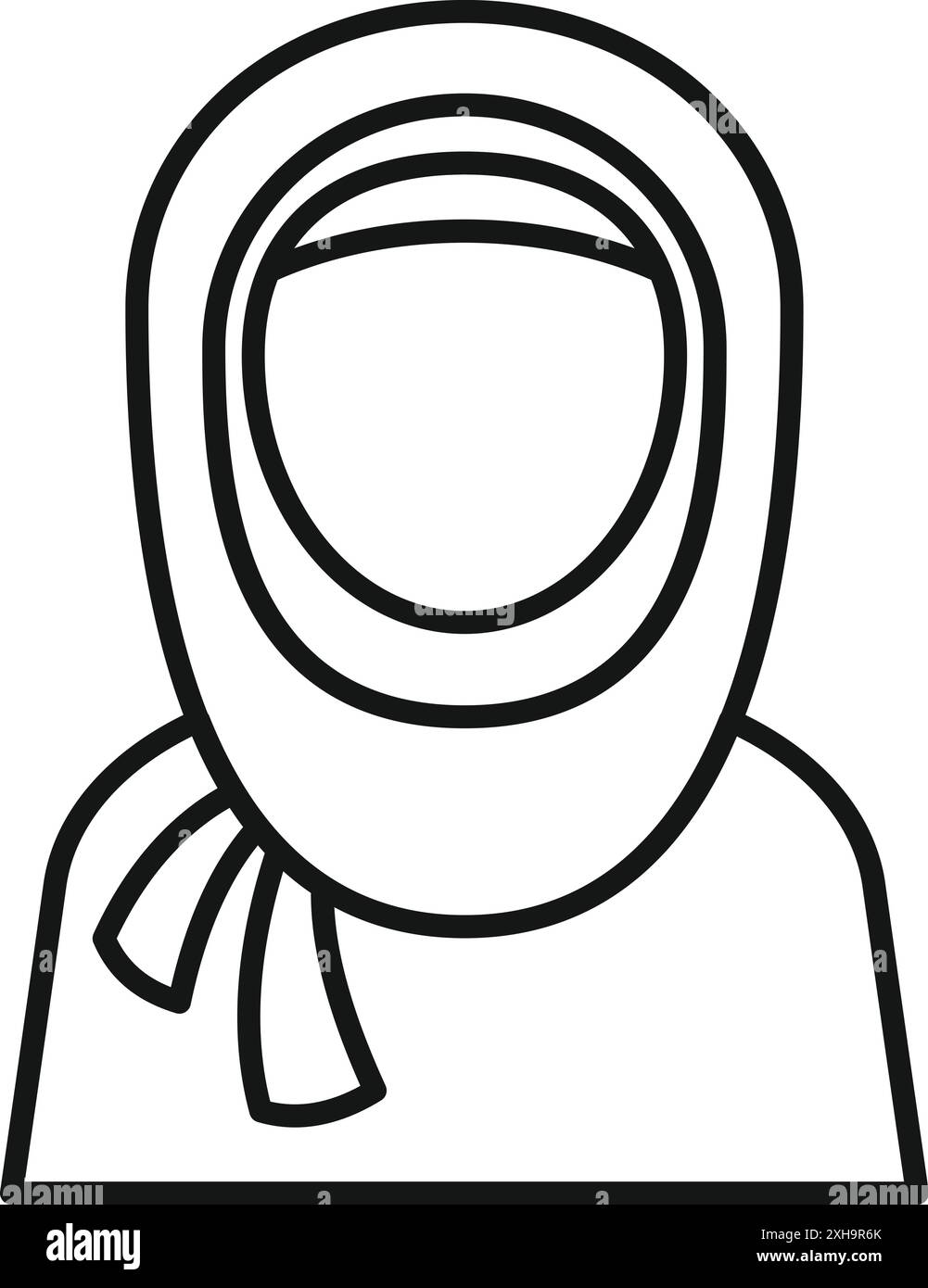 Donna che indossa un hijab tradizionale che posa per un ritratto Illustrazione Vettoriale