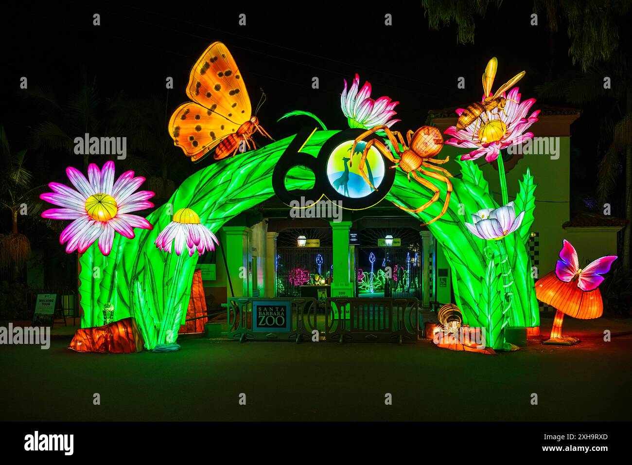 Festival of Light allo zoo di Santa Barbara, Santa Barbara, California USA Foto Stock