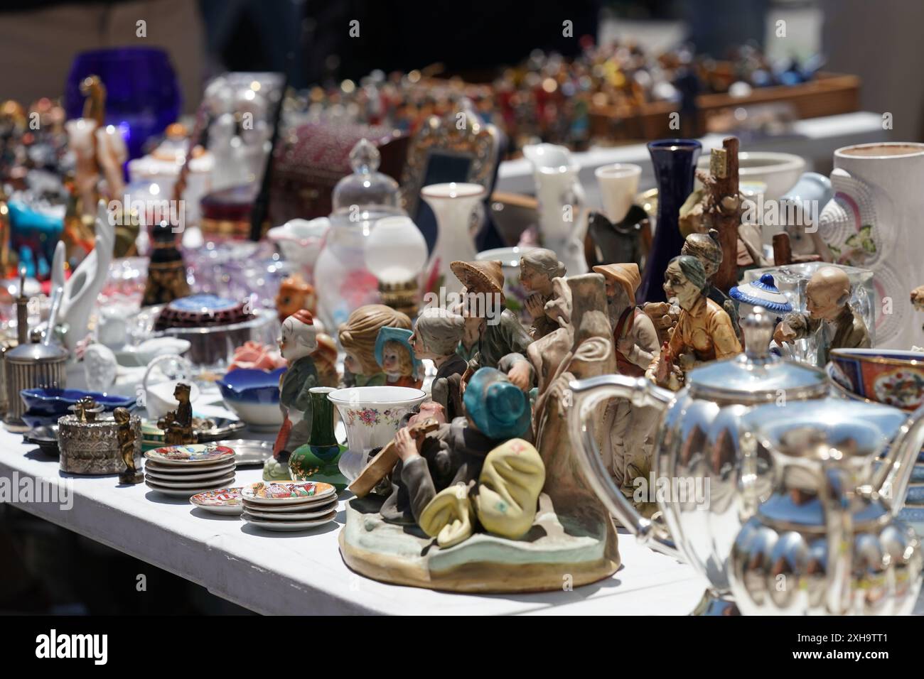 Il mercato delle pulci di El Rastro a Madrid, Spagna Foto Stock