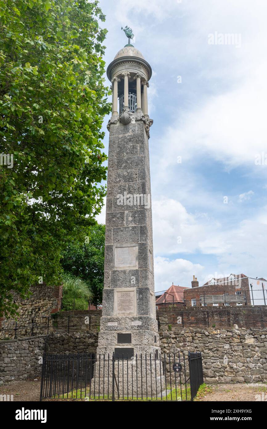 Il Mayflower Memorial a Southampton, Hampshire, Inghilterra, Regno Unito, per onorare i pellegrini che sono partiti qui nel 1620 per il New England USA Foto Stock