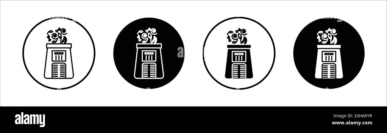 Icona Composter simbolo vettoriale o collezione set di segni in bianco e nero Illustrazione Vettoriale