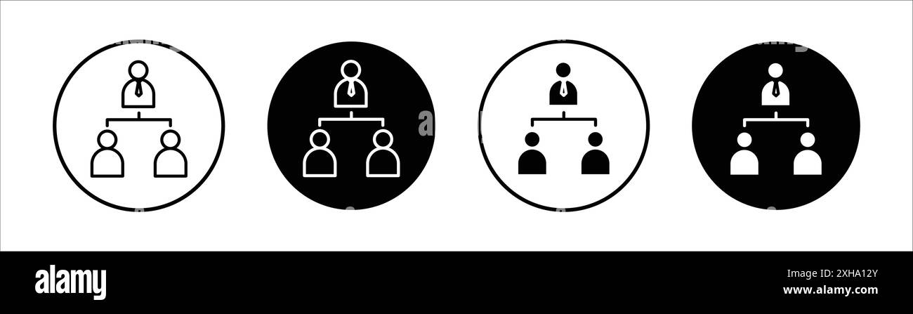 Icona capo reparto simbolo vettoriale o collezione set di segni in bianco e nero Illustrazione Vettoriale