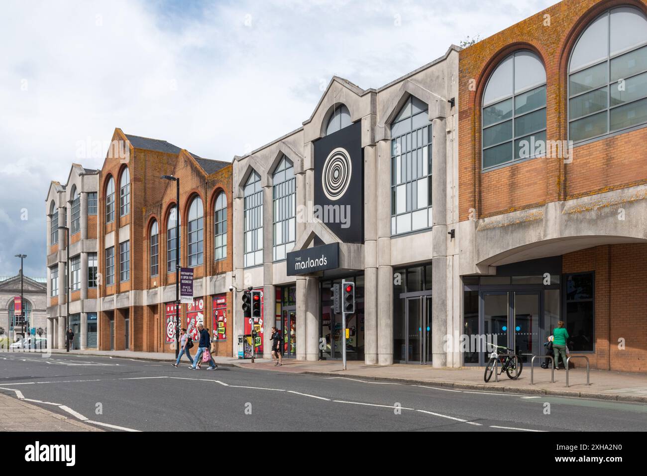 Marlands Shopping Centre nel centro di Southampton, Hampshire, Inghilterra, Regno Unito. Vista esterna dalla Portland Terrace Foto Stock