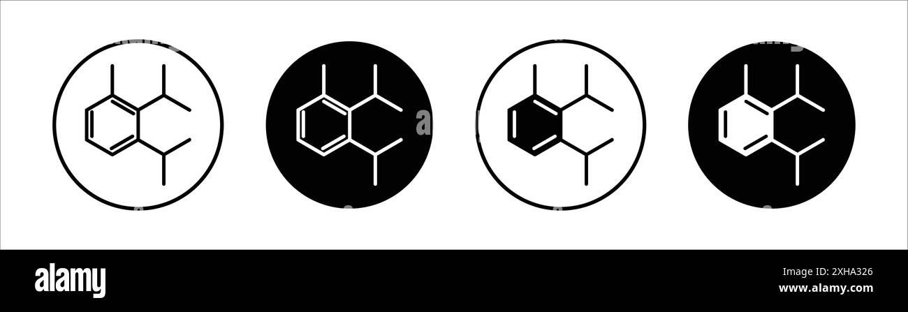 Collezione di simboli vettoriali o set di simboli con icona senza ftalati in bianco e nero Illustrazione Vettoriale