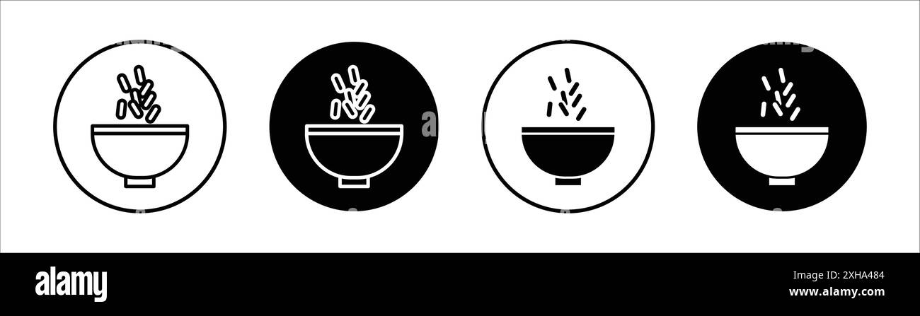 Icona del lievito simbolo vettoriale o set di insegne raccolta in bianco e nero Illustrazione Vettoriale