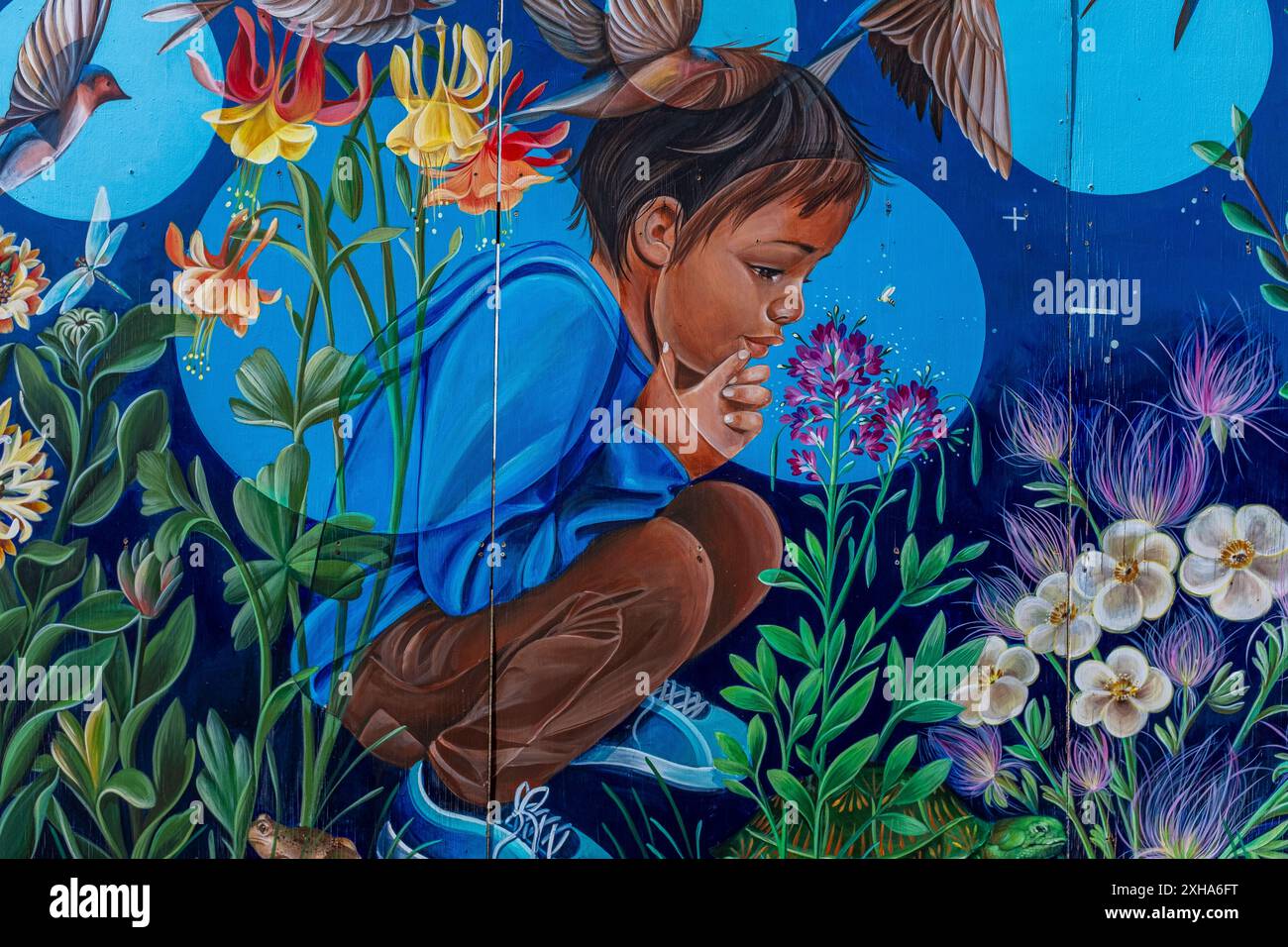 murales al. Riserva naturale nazionale Valle de Oro Foto Stock