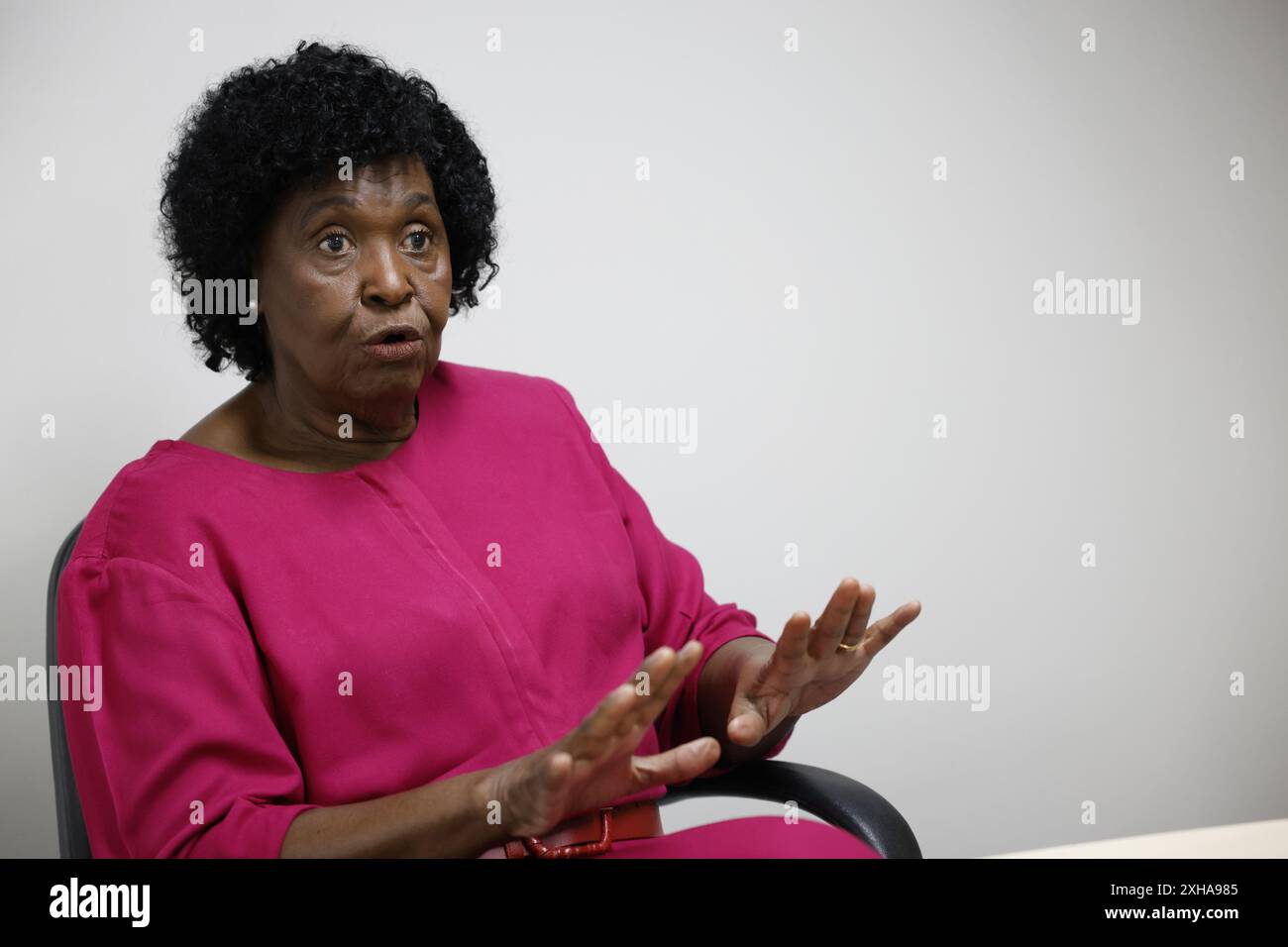 Ritratto di Benedita da Silva, politico nero, deputato federale del Partito dei lavoratori, ex senatore e governatore di Rio de Janeiro Foto Stock