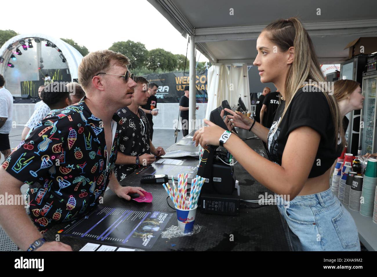 Spalato, Croazia, 120724. La prima sera del 10° Festival di musica elettronica Ultra Europe. Foto: SASA Buric / CROPIX Split Croazia Copyright: XxSasaxBuricx/xCROPIXx ultra europe56-120724 Foto Stock