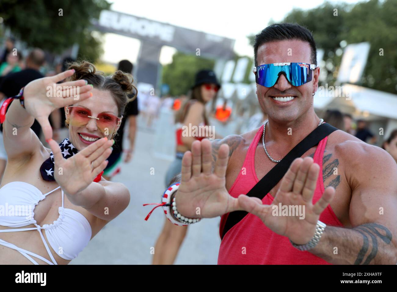 Spalato, Croazia, 120724. La prima sera del 10° Festival di musica elettronica Ultra Europe. Foto: SASA Buric / CROPIX Split Croazia Copyright: XxSasaxBuricx/xCROPIXx ultra europe75-120724 Foto Stock