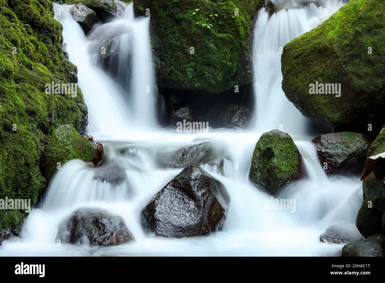 Fotografia di paesaggi in una cascata utilizzando tecniche di bassa velocità dell'otturatore Foto Stock Fotografia di paesaggi in una cascata utilizzando tecniche di bassa velocità dell'otturatore Foto Stock