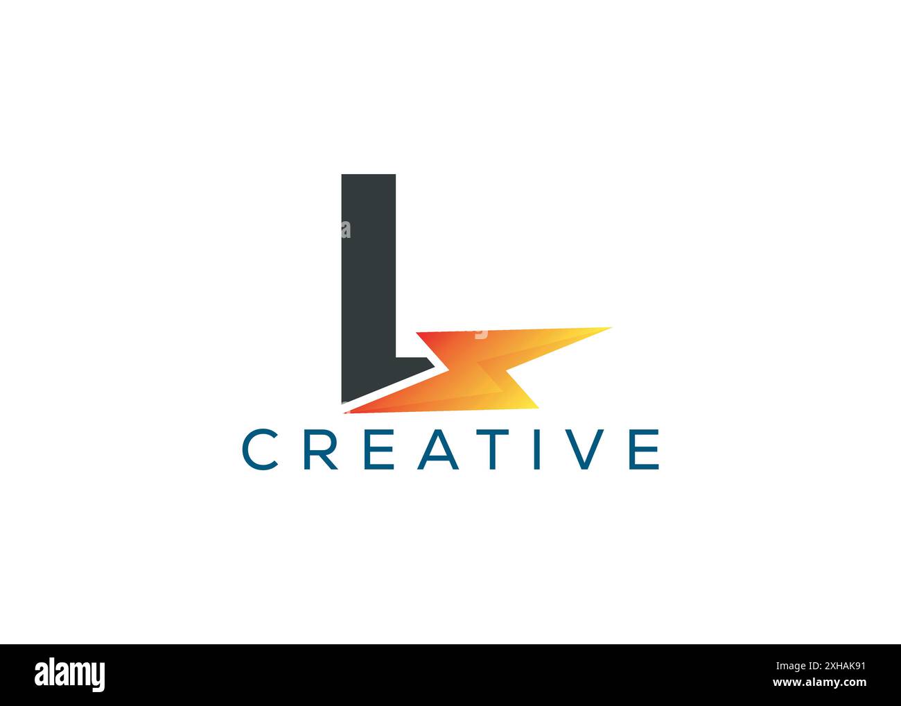 Modello di design con logo Letter L Thunder minimal e professionale. Illustrazione Vettoriale