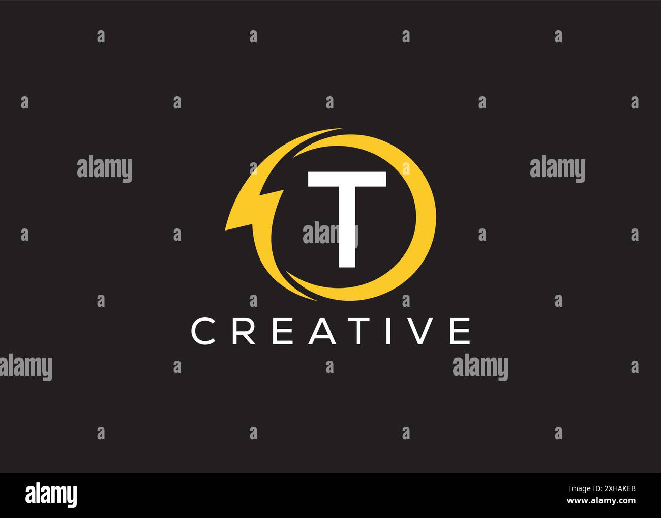 Modello di design con logo Letter T Thunder minimal e professionale Illustrazione Vettoriale