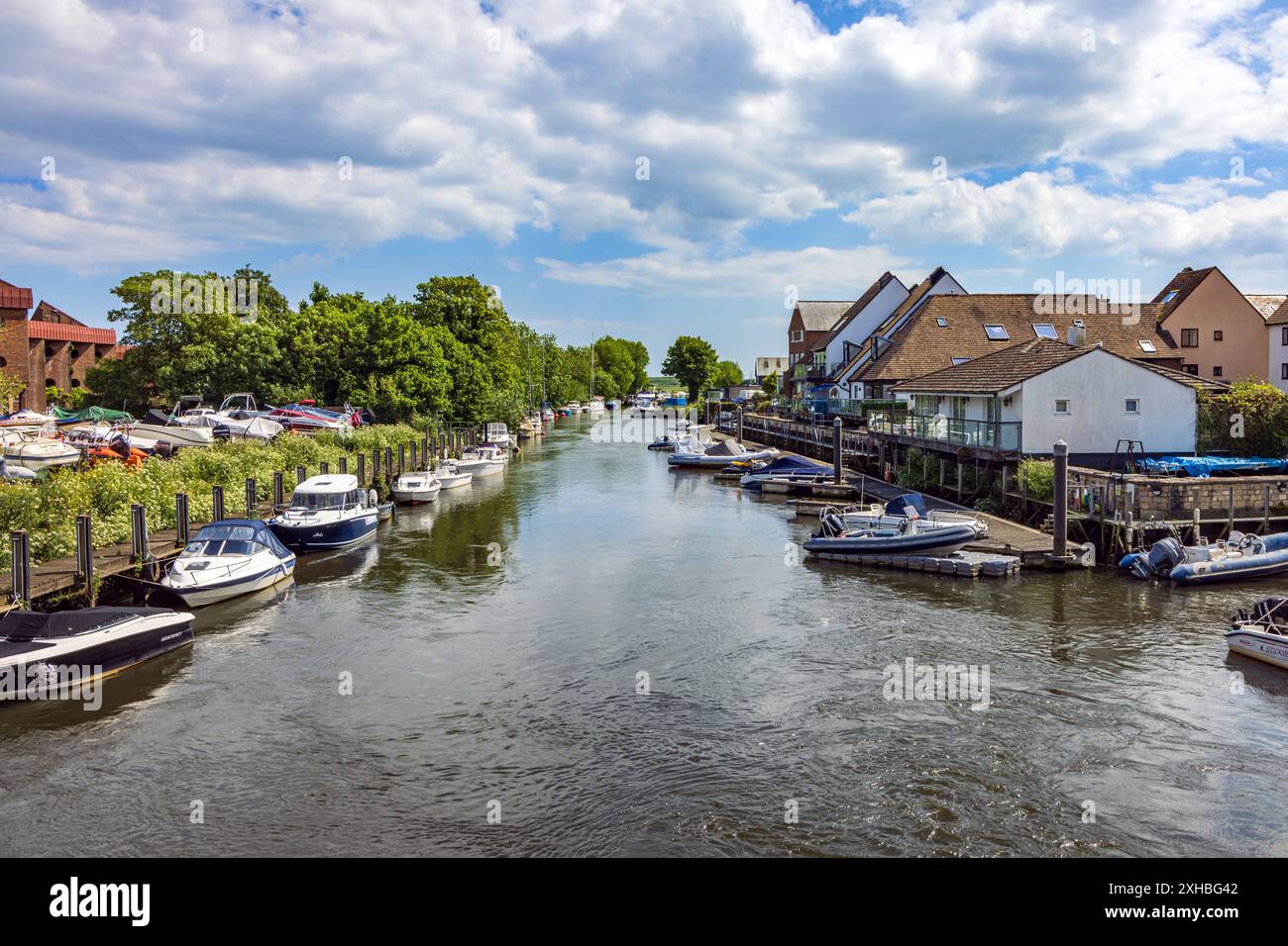 Fiume Avon a Christchurch, Dorset, Inghilterra, Regno Unito Foto Stock