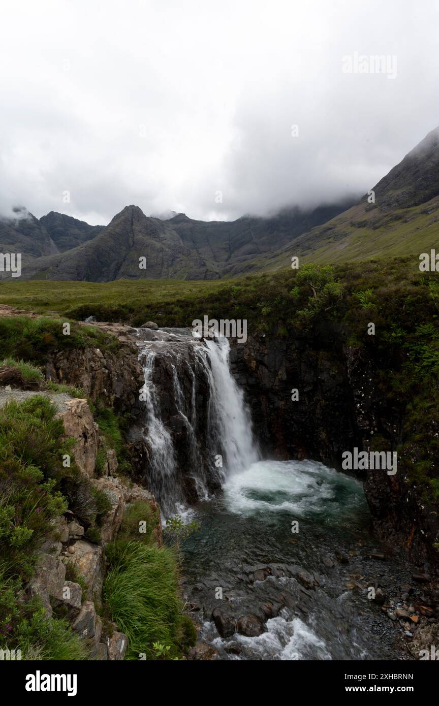 Scottish Highlands, Scozia, 2024 le Fairy Pools sull'Isola di Skye Foto Stock
